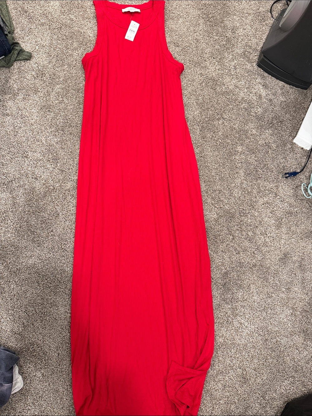 LOFT Bright Red Sleeveless Maxi Dress